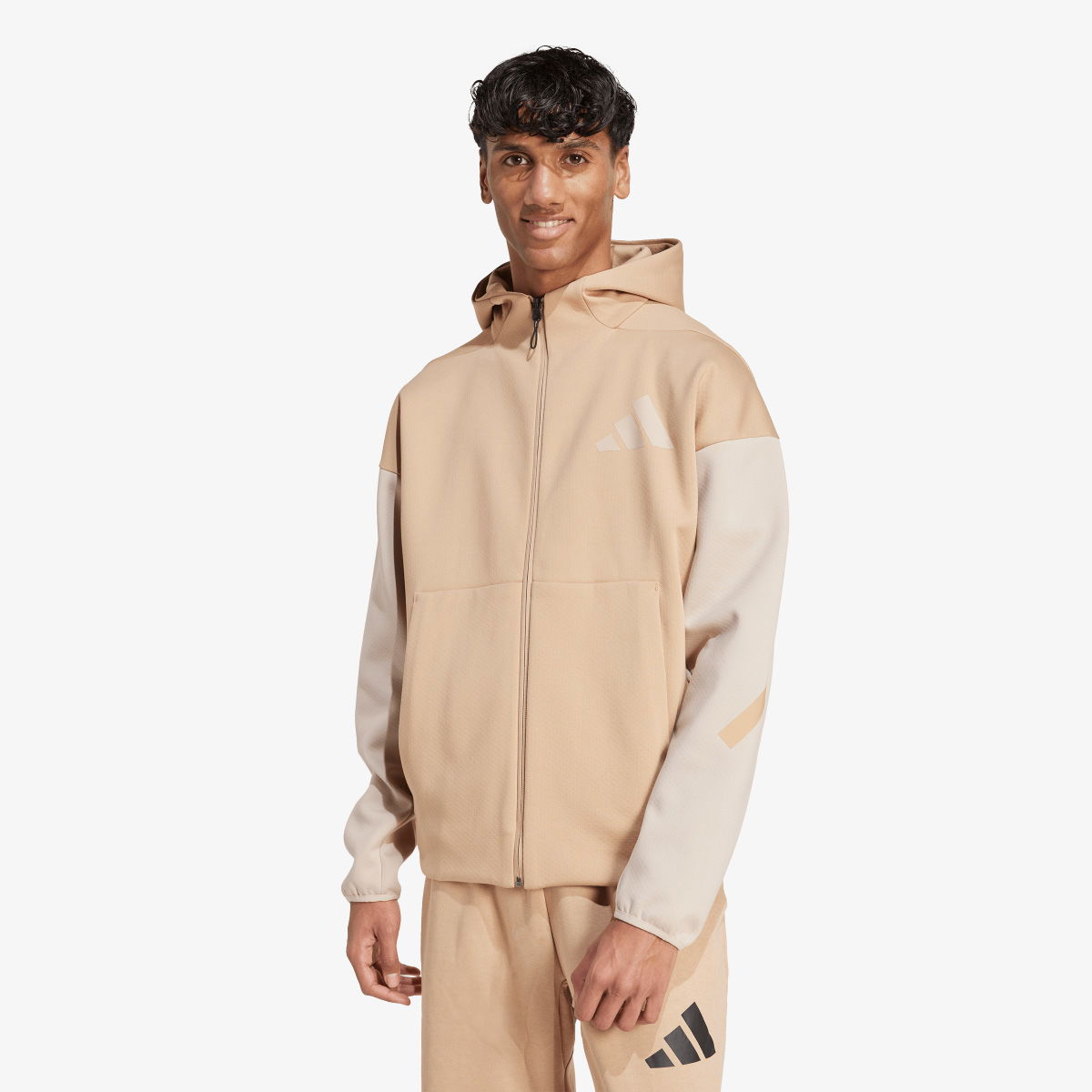 Mikina adidas Originals Z.N.E. Full-Zip Hoodie Béžová | JY4833, 1