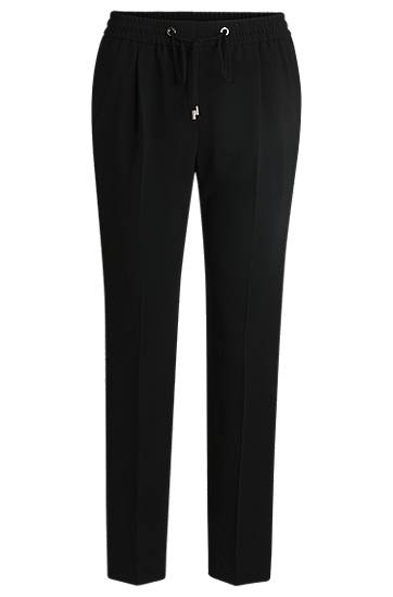 Nohavice BOSS Regular-Fit Crepe Trousers Čierna | 50490039, 0