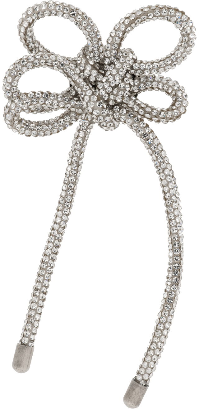 Náušnice Acne Studios Crystal Cord Single Clip-On Earring Šedá | C50427-, 0