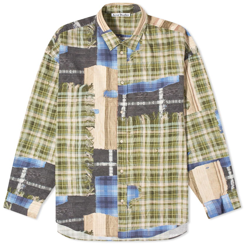 Košeľa Acne Studios Setar Towel Print Check Shirt Zelené | BB0578-BHM