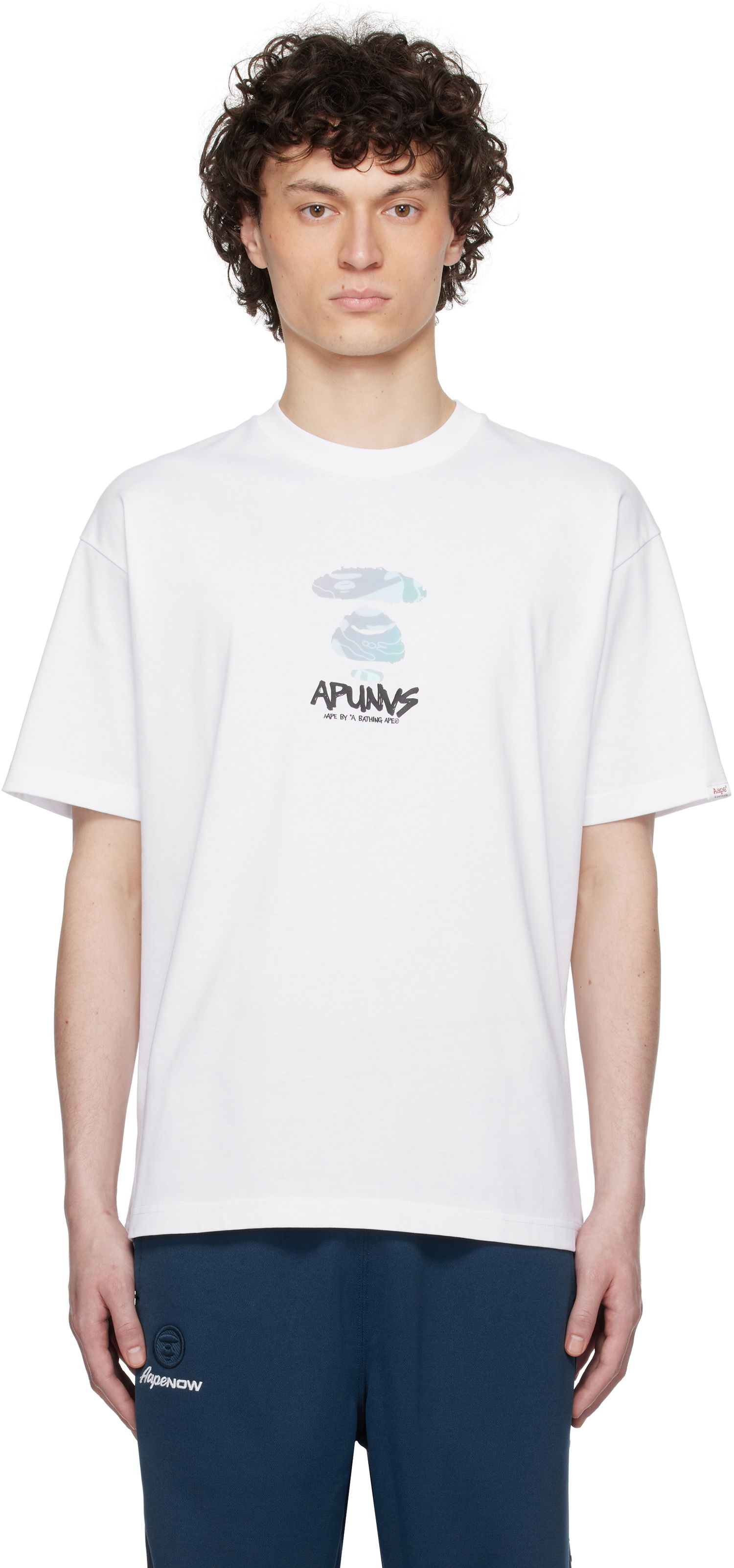 Tričko AAPE by A Bathing Ape AAPE by A Bathing Ape AAPEUNVS Moonface Logo T-Shirt Biela | AAPTEM1646XXNWHX, 0