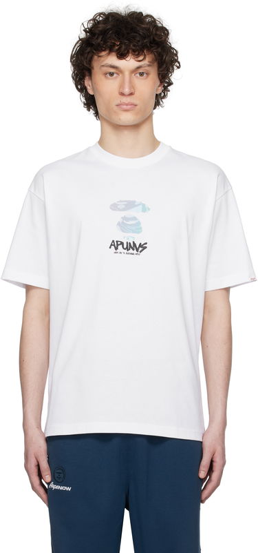 Tričko AAPE by A Bathing Ape AAPE by A Bathing Ape AAPEUNVS Moonface Logo T-Shirt Biela | AAPTEM1646XXNWHX, 0
