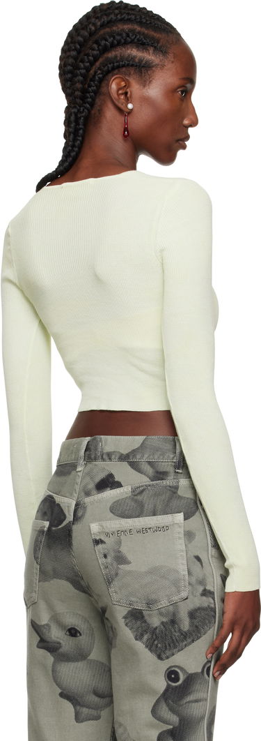 Sveter Vivienne Westwood Vivienne Westwood Bea Cropped V-Neck Sweater Zelené | 1803004W-Y003K-, 2