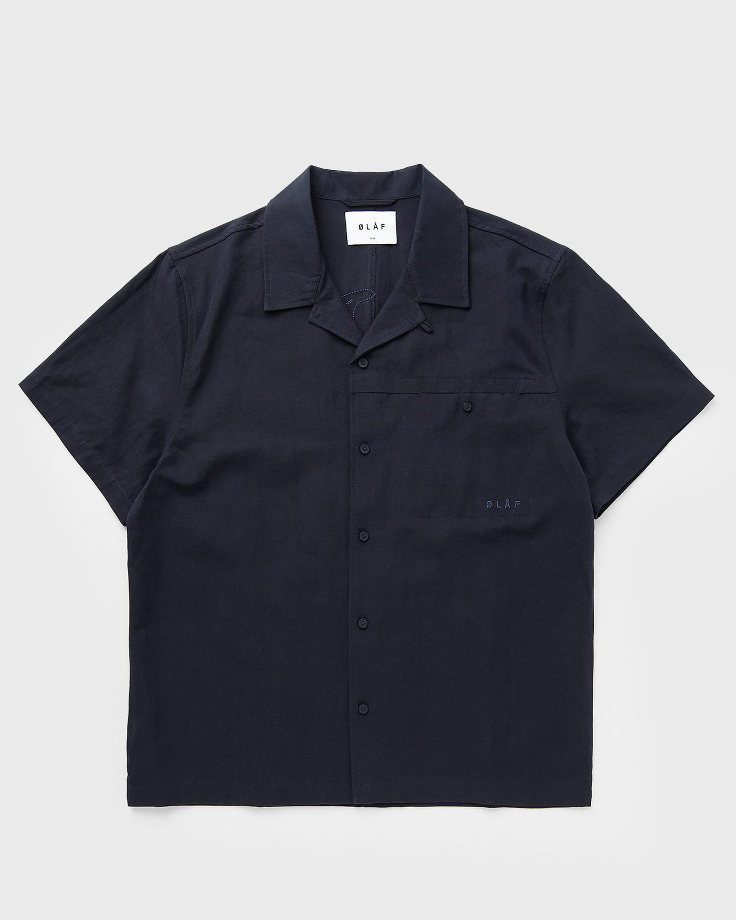 Košeľa ØLÅF Linen Camp Collar Shirt Navy | M210304-NAVY, 1