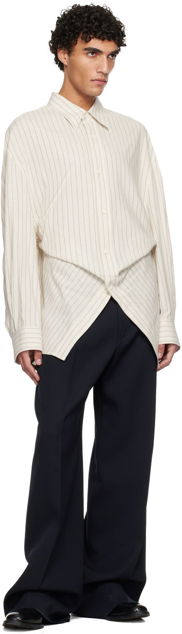 Košeľa HED MAYNER Hed Mayner Oversized Pin Stripe Twisted Hem Shirt Béžová | HMMC60013AHC265, 3