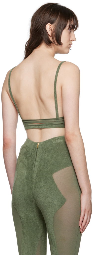 Podprsenka Dion Lee Chenille Intarsia Bra Zelené | A7606P22, 2