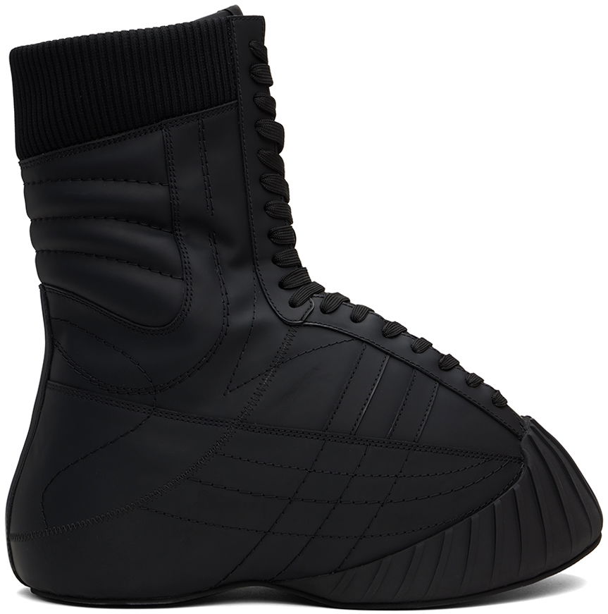 Oblečenie Balmain Balmain B-Cloud Rubberized Leather Boots Čierna | DM0TA364LZLT, 0