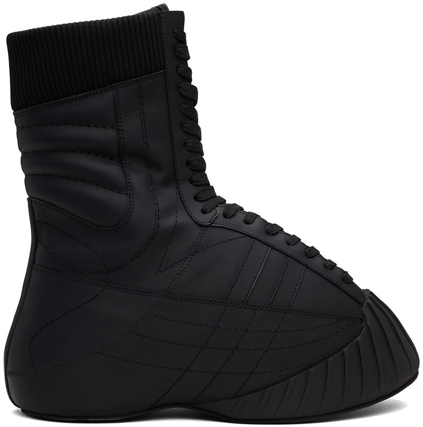 Oblečenie Balmain Balmain B-Cloud Rubberized Leather Boots Čierna | DM0TA364LZLT