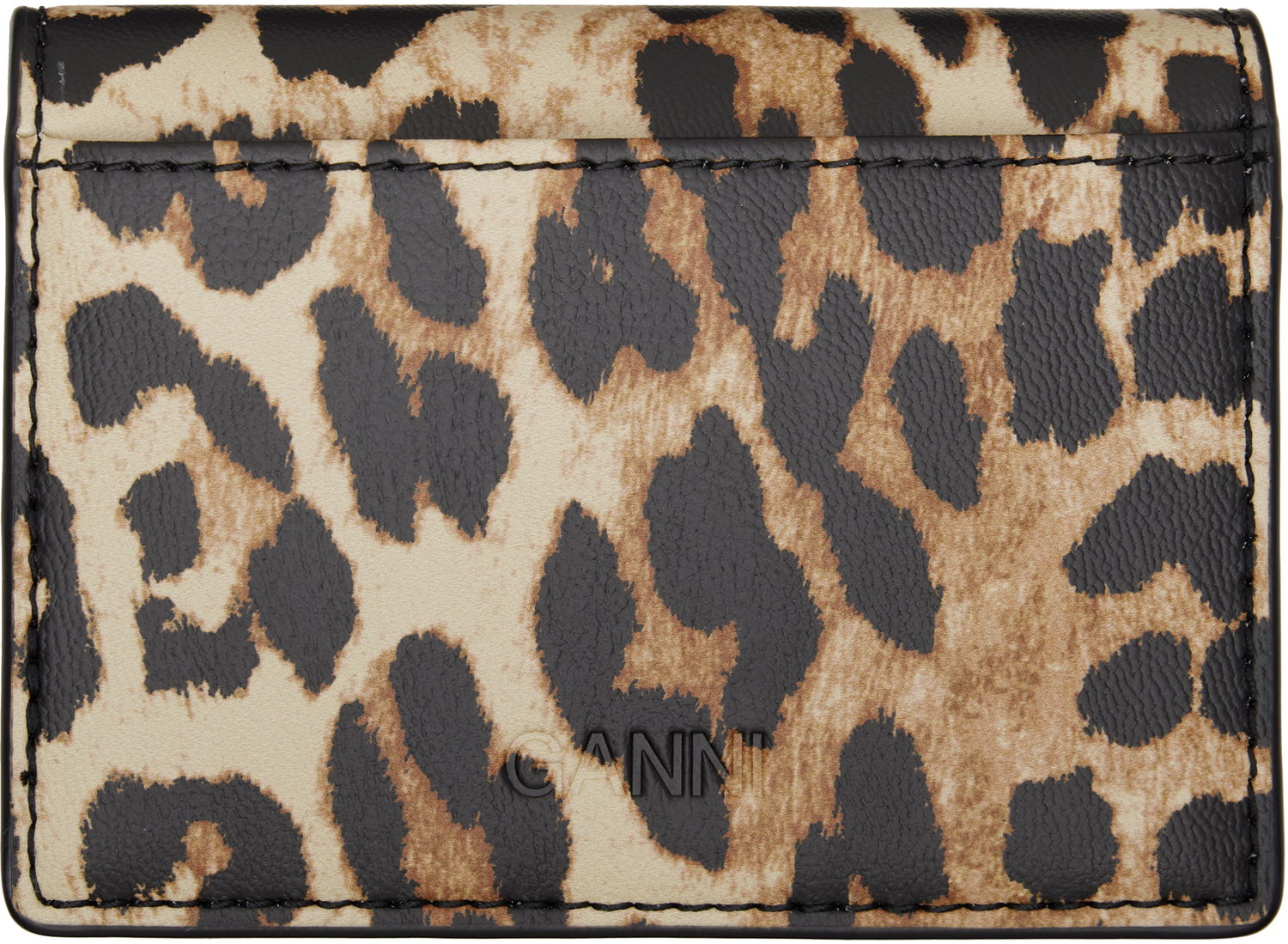 Peňaženka GANNI GANNI Leopard Bou Flap Card Holder Béžová | A6545, 1
