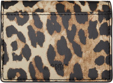 Peňaženka GANNI GANNI Leopard Bou Flap Card Holder Béžová | A6545, 1