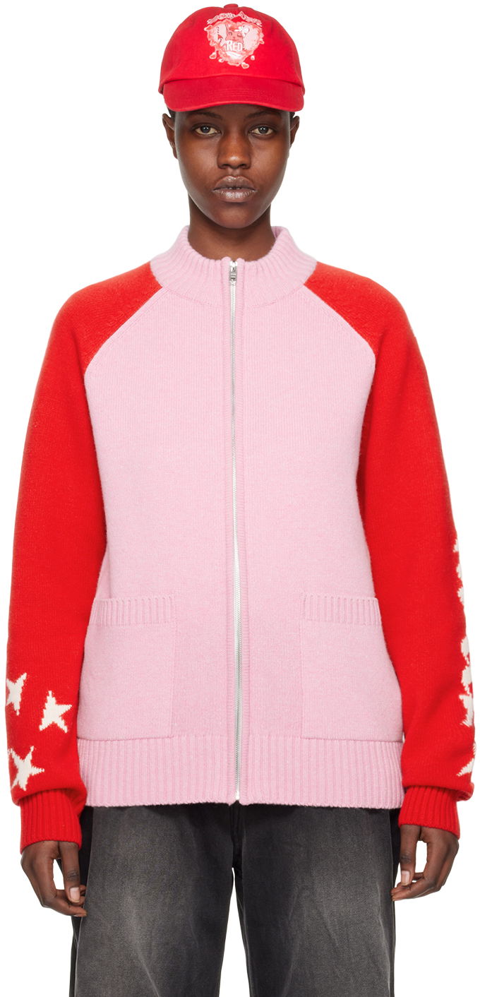 Sveter We11done We11done Zip Cardigan with Stars Ružová | WD-KJ0-24-620-U-LP, 0