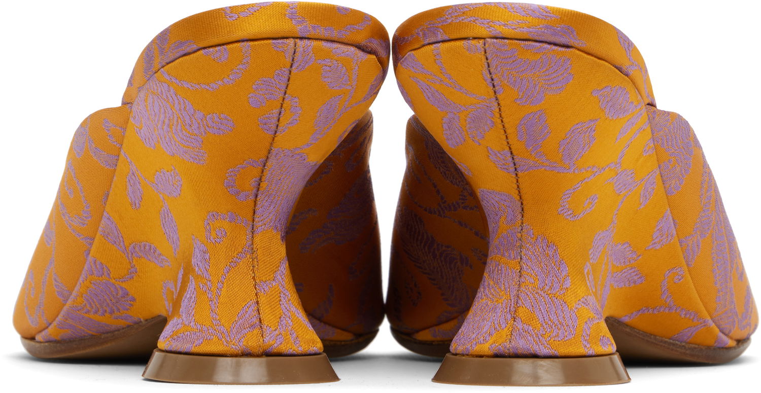 Starostlivosť o obuv Dries Van Noten Dries Van Noten Open-Toe Jacquard Mules Oranžová | WS251-1561-730, 1