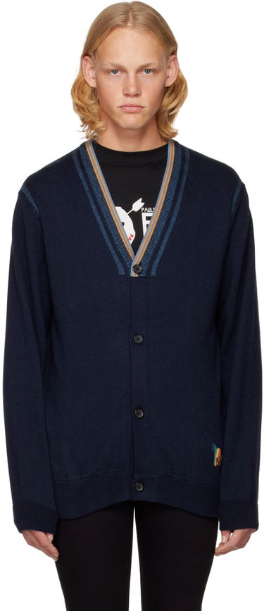 Sveter Paul Smith PS Paul Smith Rib Knit Cardigan Navy | M2R-539XE-J21681-49, 0