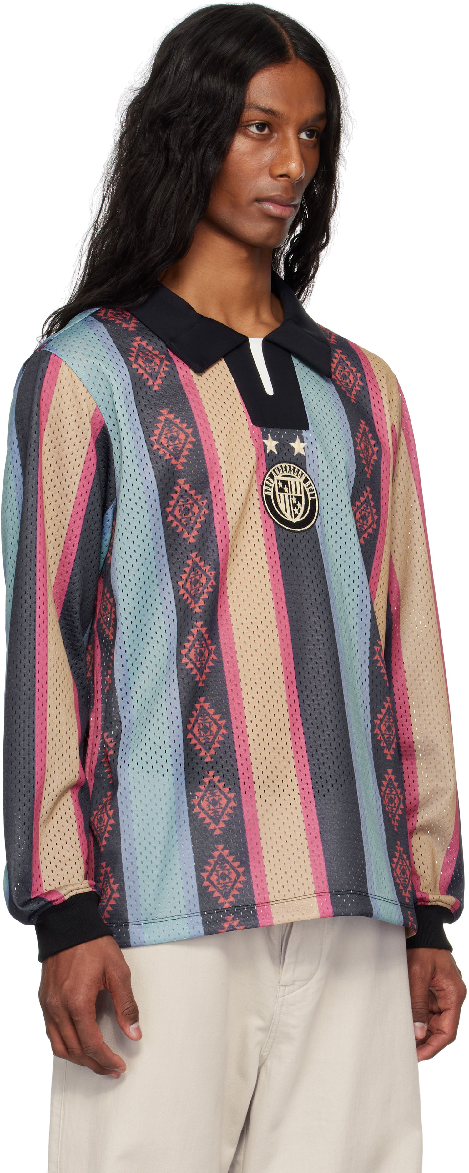Dres Andersson Bell Andersson Bell Navajo Stripe Long Sleeve Polo Rôznofarebný | atb1297m, 1
