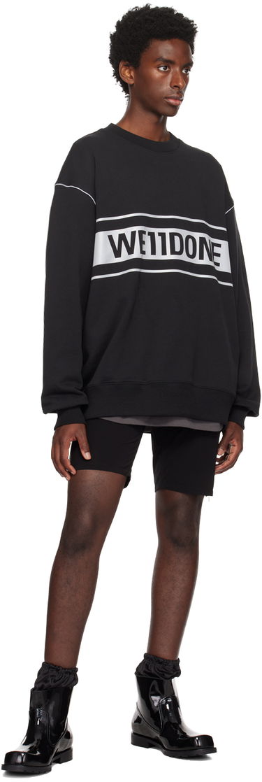 Mikina We11done Men's Reflective Stripe Sweatshirt Čierna | WD-SS5-19-048-BK, 3