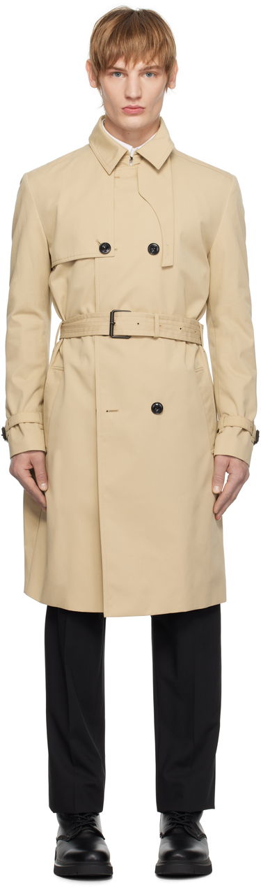 Trenčkot BOSS Hugo Double-Breasted Trench Coat Béžová | 50535072, 0