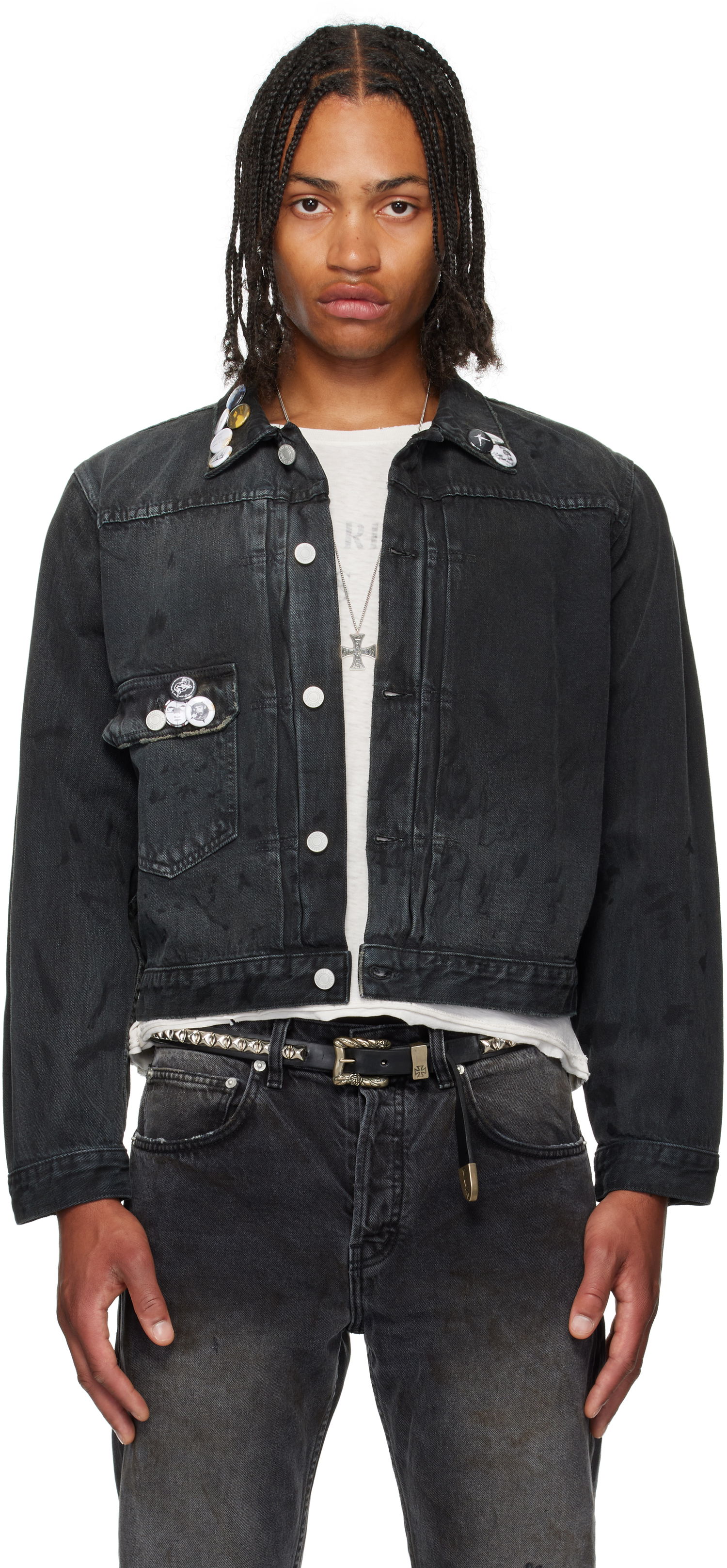 Bunda Enfants Riches Déprimés Enfants Riches Déprimés Type VII Pin Assemblage Denim Jacket Čierna | 030-524, 0
