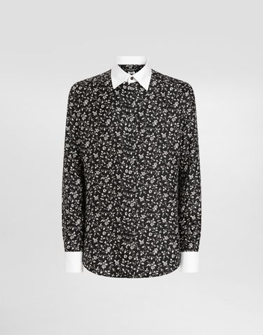 Košeľa Dolce & Gabbana Dolce & Gabbana Silk Shirt with Floral Print Čierna | G5MM4ZIS1X1HN5EV, 0