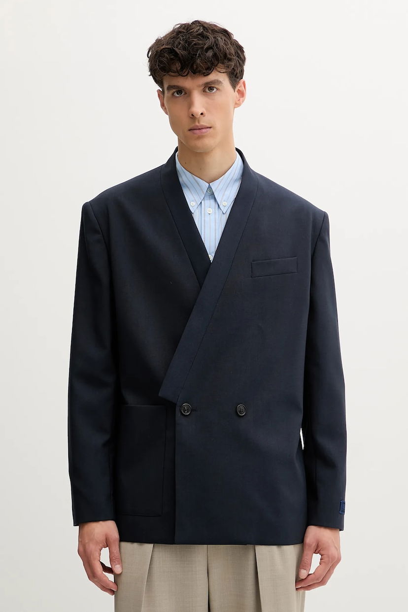 Bunda KENZO Kenzo Double-Breasted Wool Blazer Navy | FE65VE1309GE