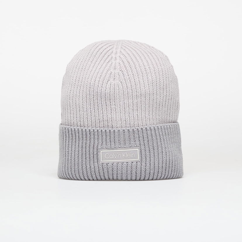 Klobúk CALVIN KLEIN Calvin Klein Patch Wool Chunky Hat Šedá | LV04D8029G QBW