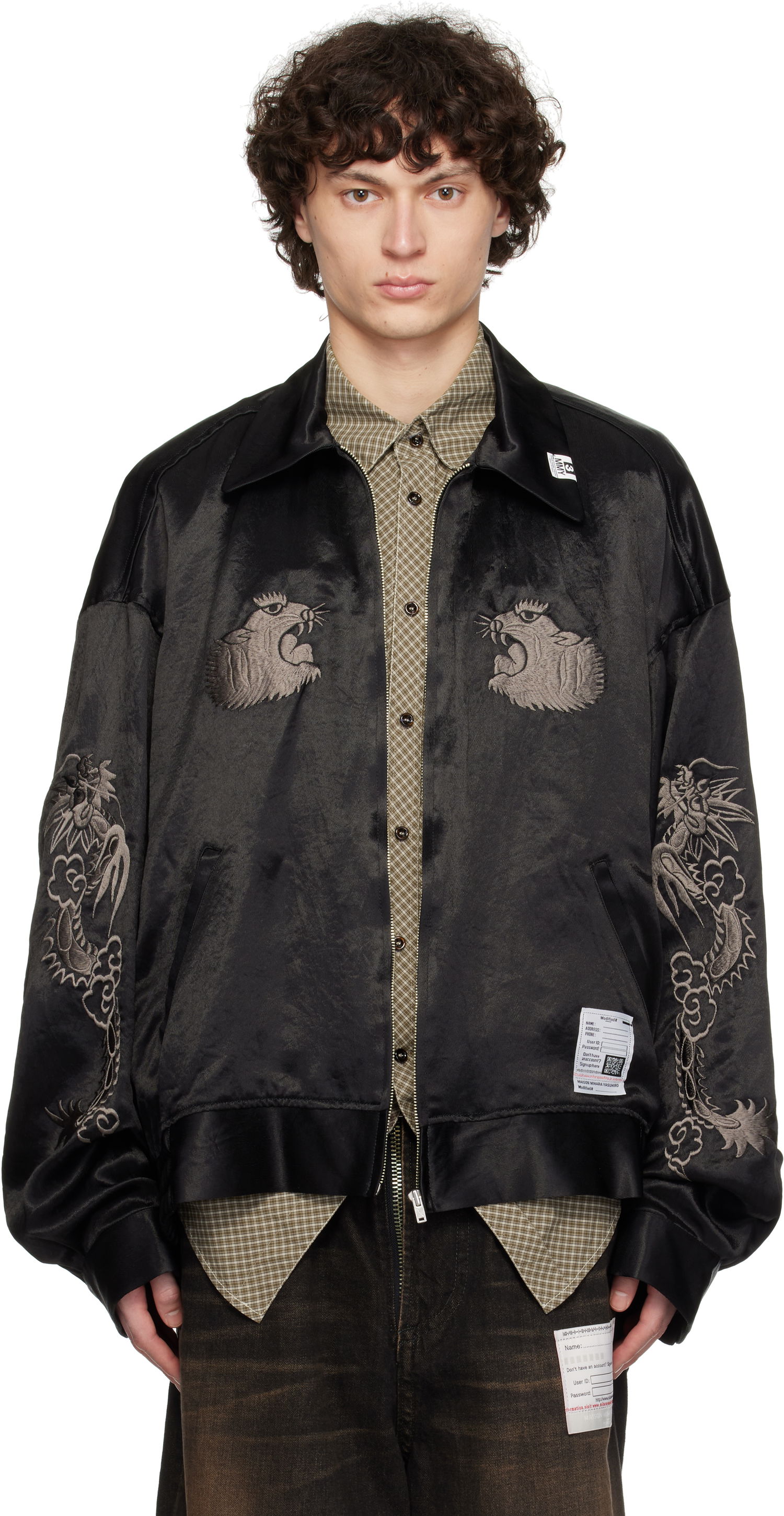 Bomber bunda Maison MIHARA YASUHIRO MIHARA YASUHIRO Collared Souvenir Jacket Čierna | J14BL144, 0