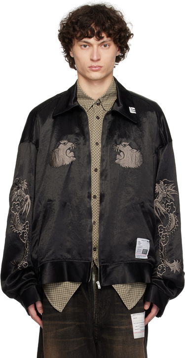 Bomber bunda Maison MIHARA YASUHIRO MIHARA YASUHIRO Collared Souvenir Jacket Čierna | J14BL144, 0