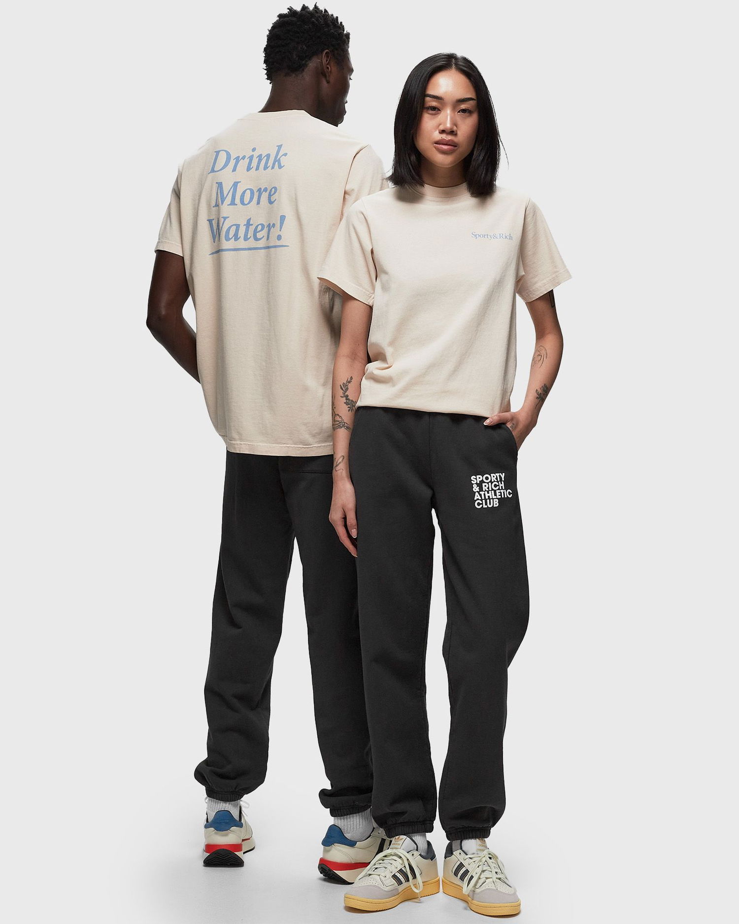 Tričko Sporty & Rich 'Drink More Water' T-Shirt Béžová | TSAW2372CR, 1