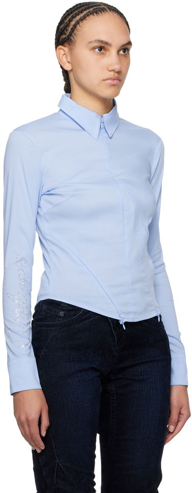 Košeľa Ottolinger Ottolinger Zip Fitted Shirt Modrá | 1103004, 1