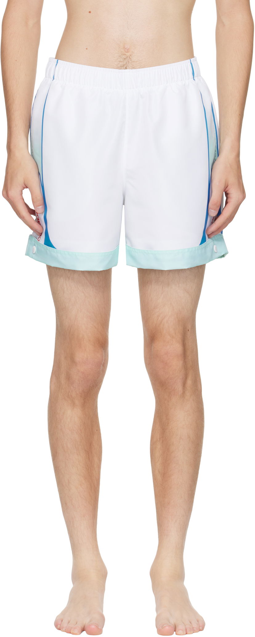 Plavky Casablanca Casablanca Logo Swim Shorts Biela | MPF25-SWM-065-01
