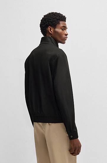 Bomber bunda BOSS Double B Monogram Cotton-Blend Jacket Čierna | 50540378, 1