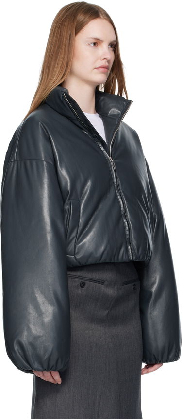 Prešívaná bunda Nanushka Nanushka Lilima Cropped Vegan Leather Puffer Jacket Čierna | NW25PFJK01655, 1