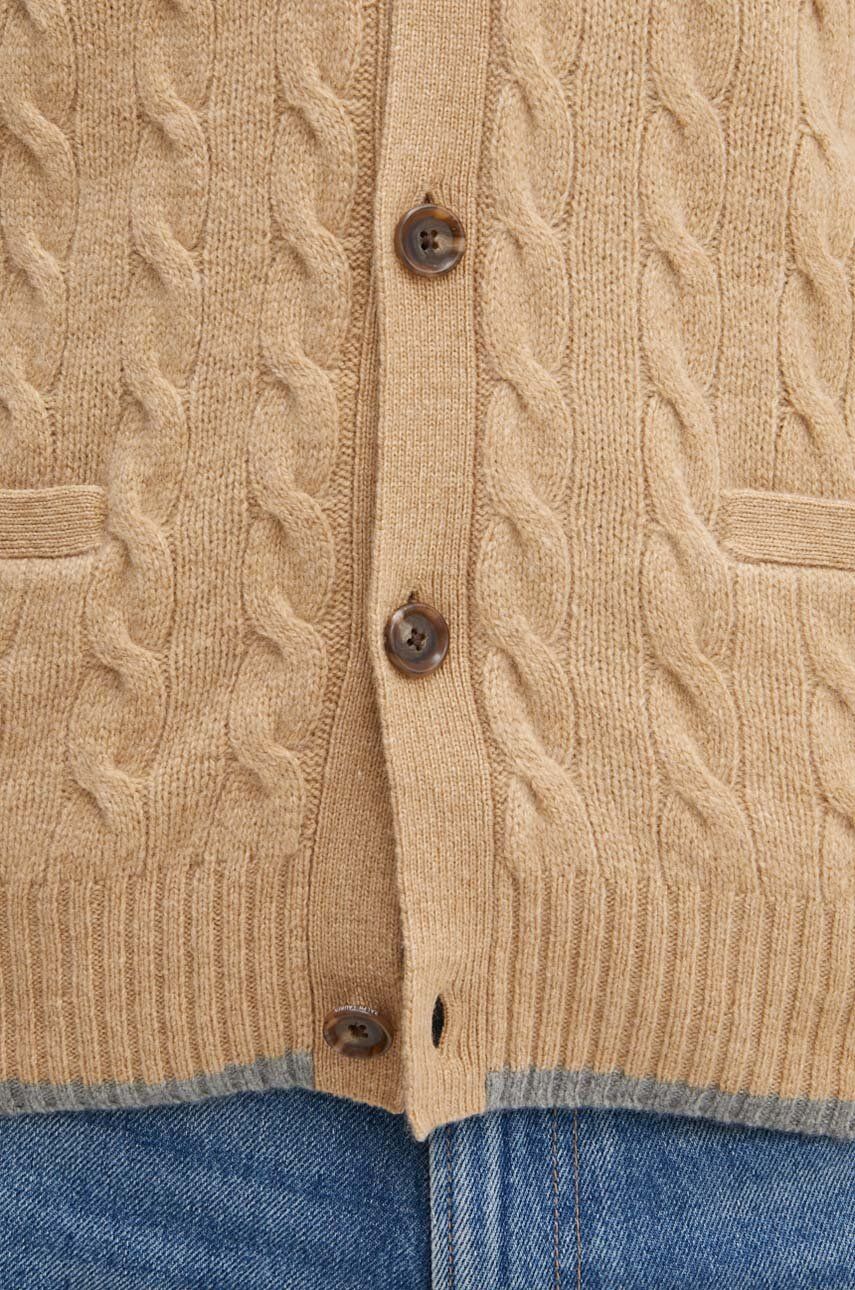 Cable-Knit Wool Cardigan
