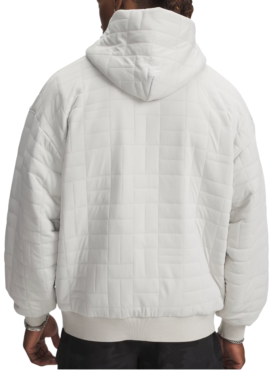 Mikina Under Armour Unstoppable Fleece Textured Quilted Hoodie Biela | 6003867-110, 1