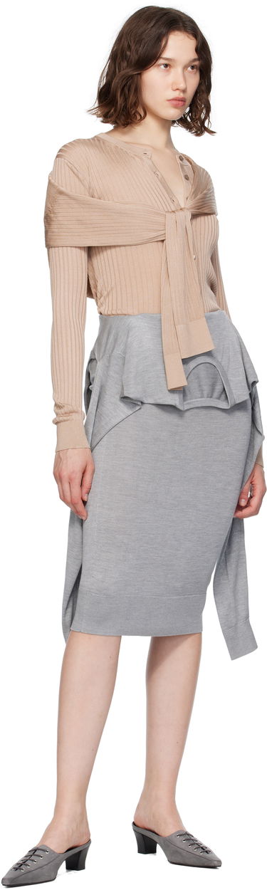 Sukňa Acne Studios Acne Studios Layered Midi Skirt Šedá | AF0527-, 3