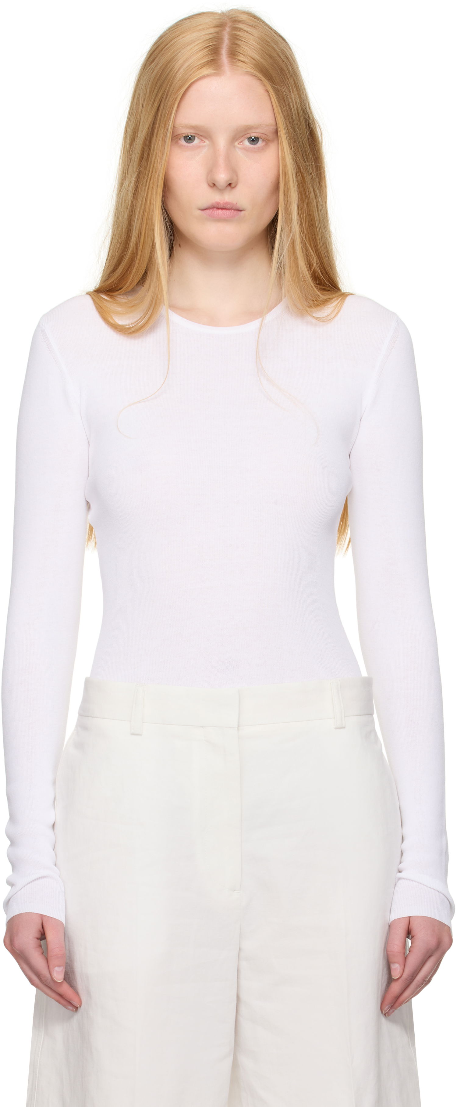 Tričko TOTEME TOTEME Compact Cotton T-Shirt Biela | 252-WRT0491-YA0172, 0