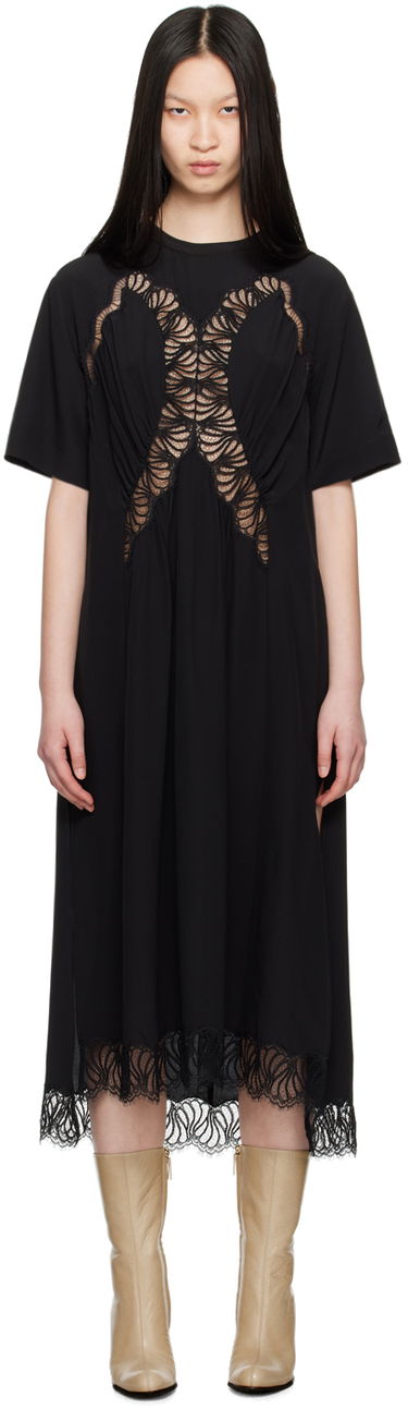 Šaty Stella McCartney Stella McCartney Gathered Lace Maxi Dress Čierna | 6A03983BU216, 0