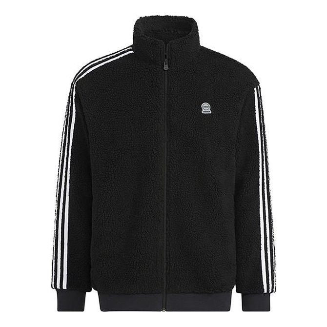 Sveter adidas Originals Sherpa Fleece Track Jacket Čierna | HN8731