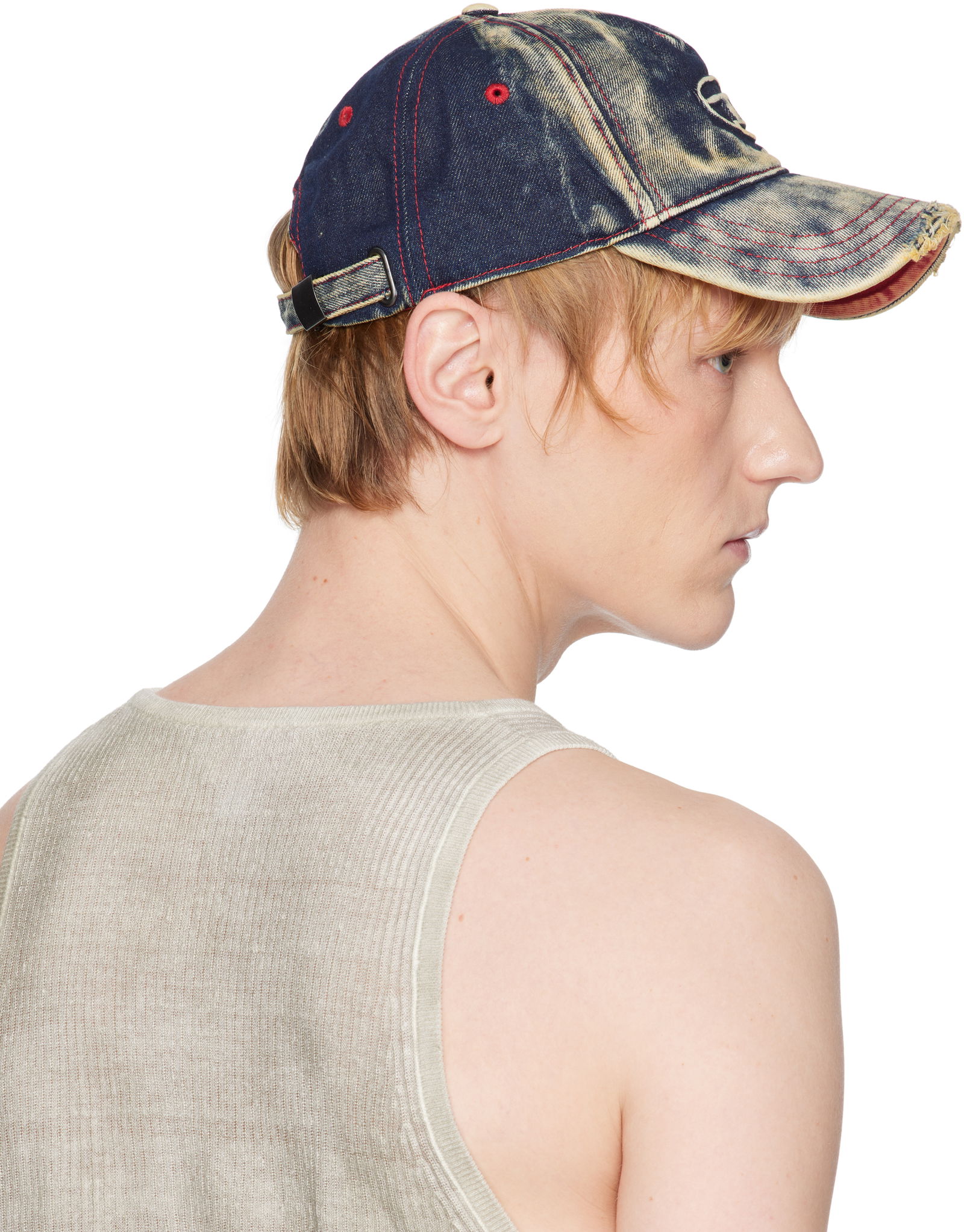 Diesel C-Seymon Distressed Denim Baseball Cap