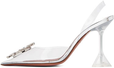 Tenisky a topánky Amina Muaddi Transparent Begum Glass Slingback Heels Biela | BEGUM GLASS SLING CL PVC, 2
