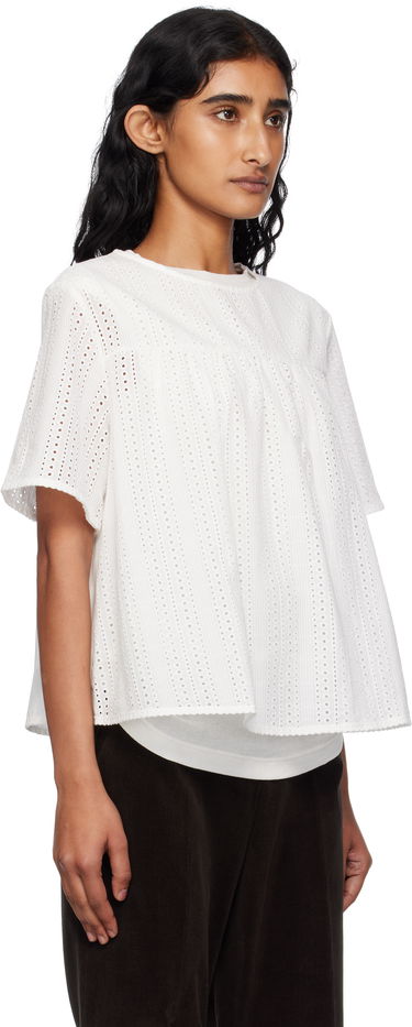 Tričko Max Mara Weekend Max Mara Edita Floral Embroidered Top Biela | 2515941072600, 4