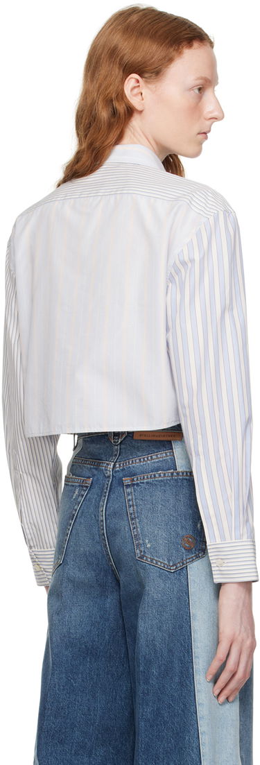 Košeľa Stella McCartney Stella McCartney Striped Cropped Shirt Modrá | 6200553CJ303, 2