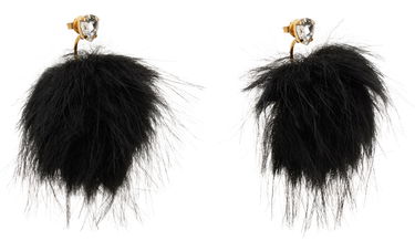 Náušnice Simone Rocha Simone Rocha Crystal Stud Pompom Earrings Čierna | ERG505 1090, 1