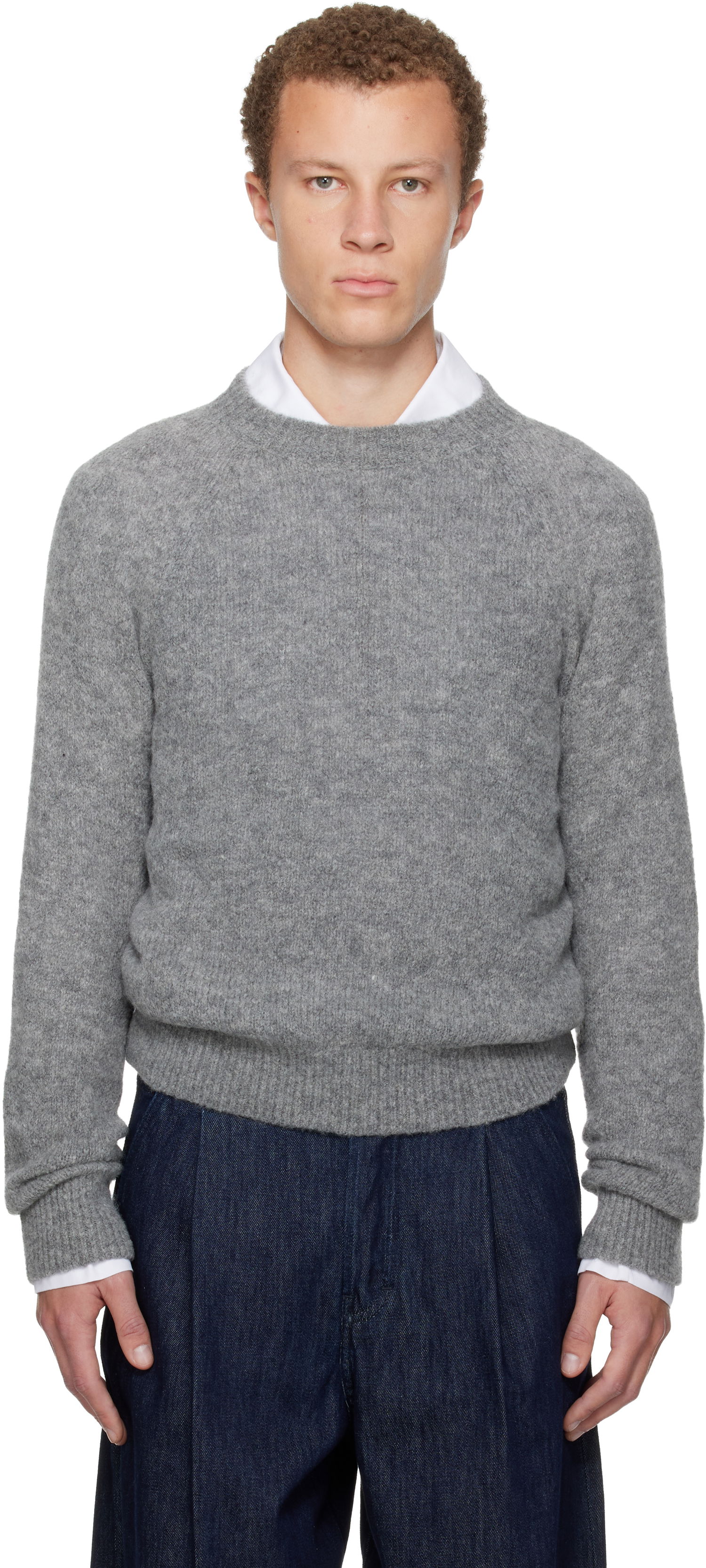 Sveter Dries Van Noten Raglan Sweater Šedá | 252-021223-2709, 0