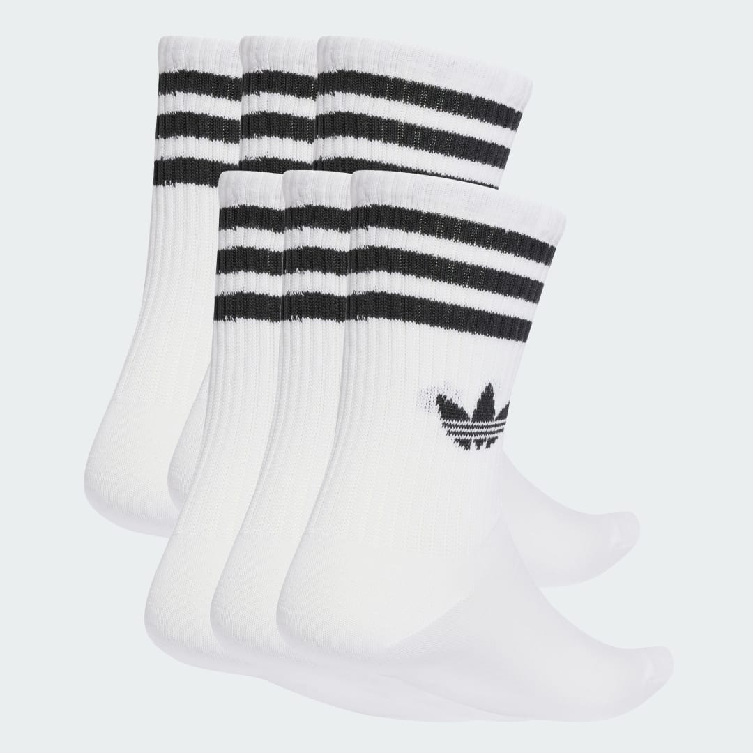 Ponožky adidas Performance 3-Stripes Crew Socks - 6 Pairs Biela | JV7410, 0