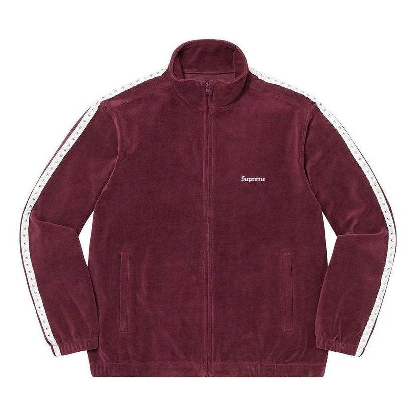 Mikina Supreme Velour Track Jacket with Side Stripe Fialová | SUP-FW22-267