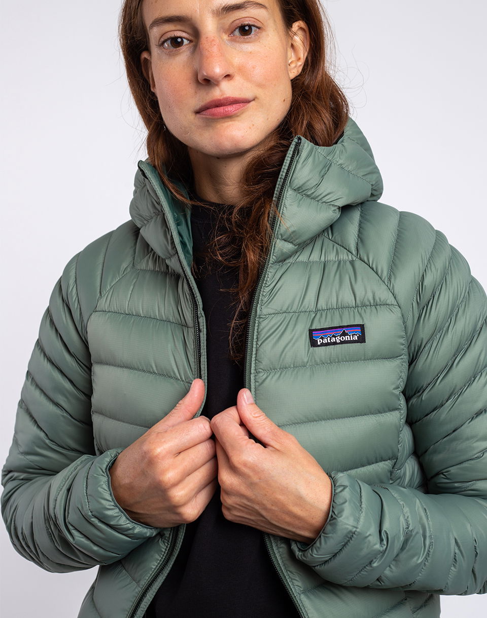 Prešívaná bunda Patagonia Down Sweater Hoody Zelené | 84712, 1