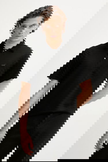 Polo tričko Lacoste Cotton Polo Shirt Čierna | DH5928, 0