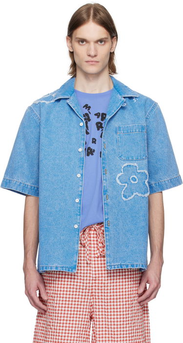 Košeľa Marni Marni Bowling Denim Shirt Modrá | CUJU0017QS USCX34, 0