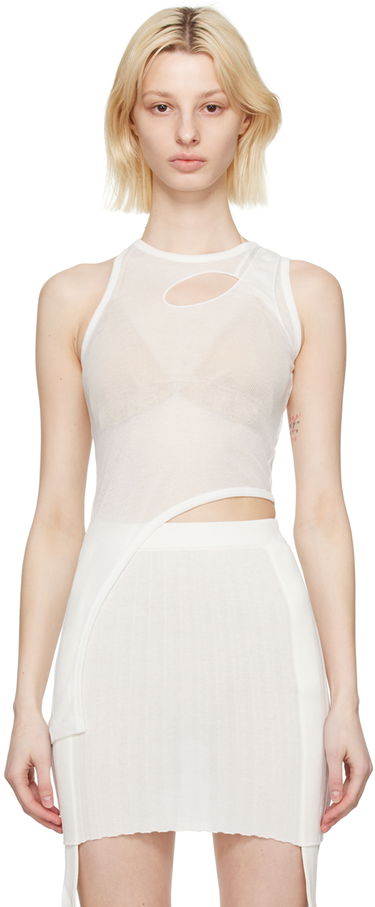 Tielko Dion Lee Bone Merrow Asymmetrical Tank Top Biela | C3133S23, 0