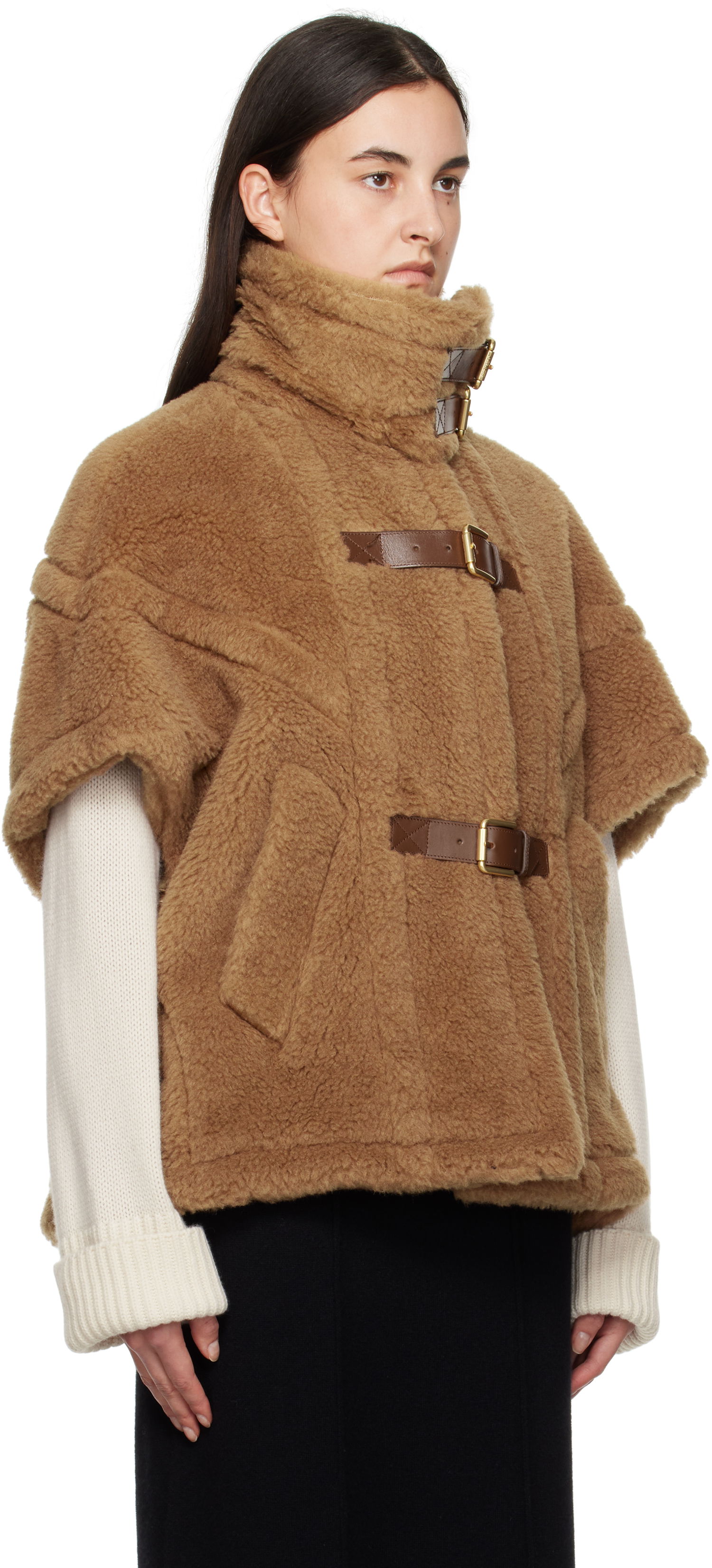 Vesta Max Mara Max Mara Newrodano Teddy Cape Hnedá | 2424736292600 MM10739, 1